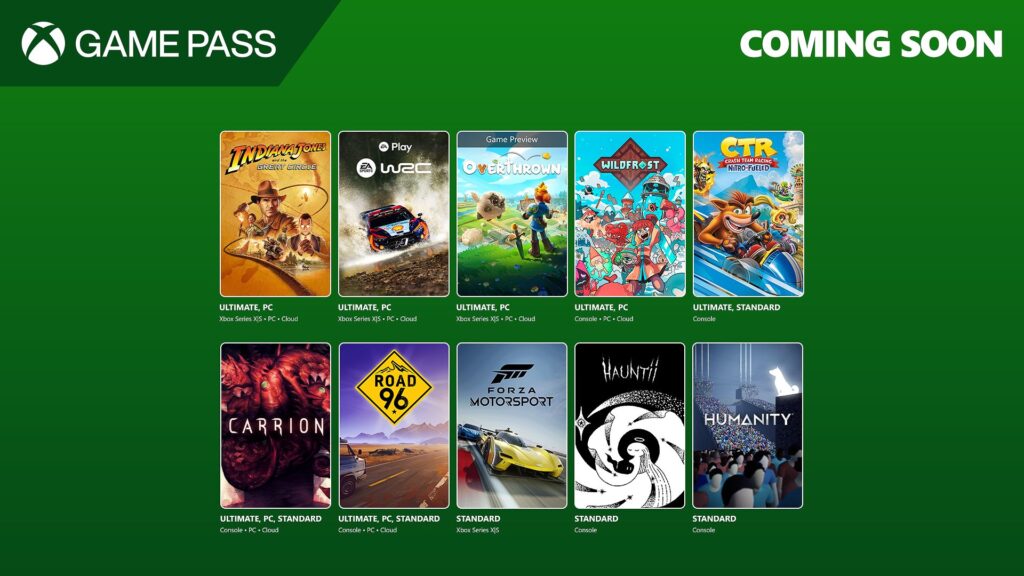 Xbox Game Pass に Forza Motorsport、Indiana Jones、Humanity などが追加