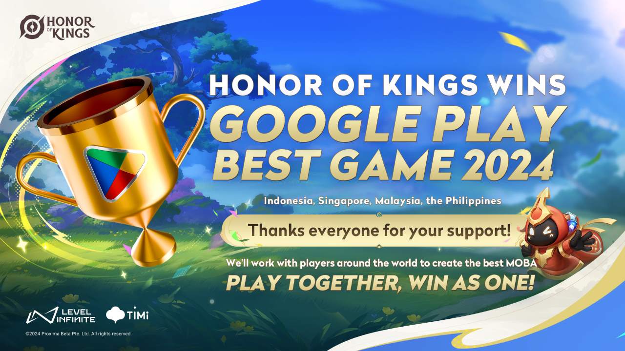 Honor of Kings が東南アジアで 2024 年の Google Play ベストゲームを受賞